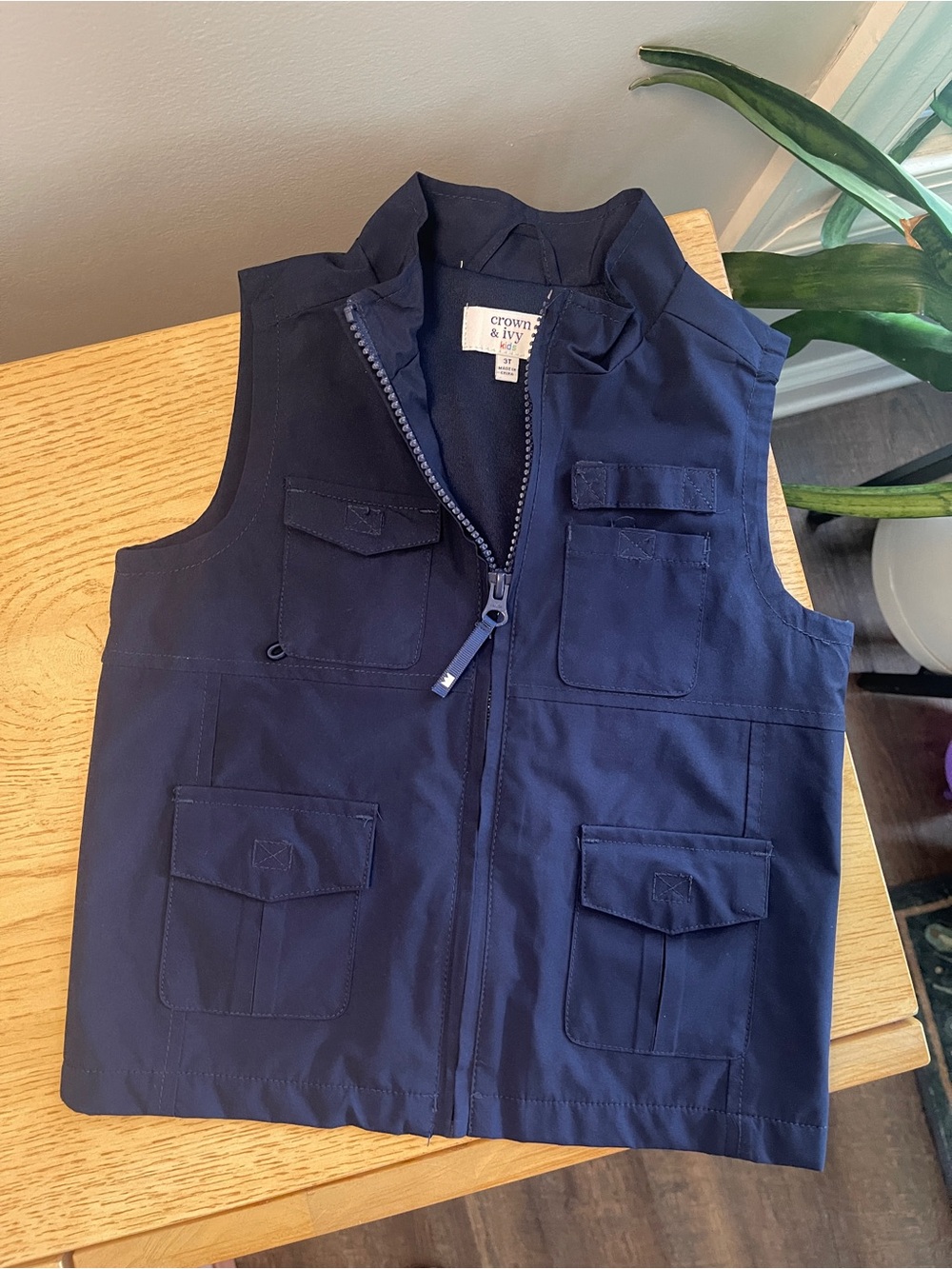 crown & ivy Navy Kids Vest